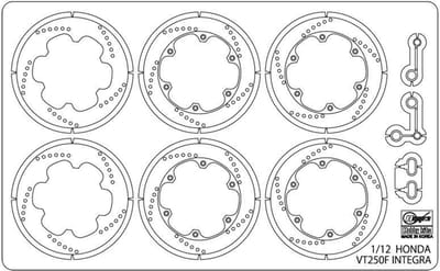Hasegawa - 1/12 PHOTO-ETCHED PARTS FOR HONDA VTF250F 21766 (1/25) * - modelbouwsets, hobbybouwspeelgoed voor kinderen, modelverf en accessoires