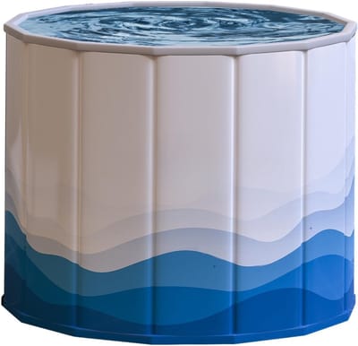 DnA® Jacuzzi Opblaasbaar - IJsbad - Opvouwbaar Bad - Volwassenen Zitbad - Wit Golvend - ‎81cm x 81cm x 67cm