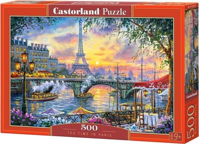 Castorland Tea Time in Paris – Puzzel – 500 stukjes – Satijnen afwerking – Perfecte pasvorm – Europese kwaliteit