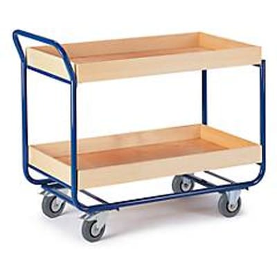 Etagewagen met 2 etages, met hoge rand, L 1000 x B 575 mm, draagvermogen 150 kg