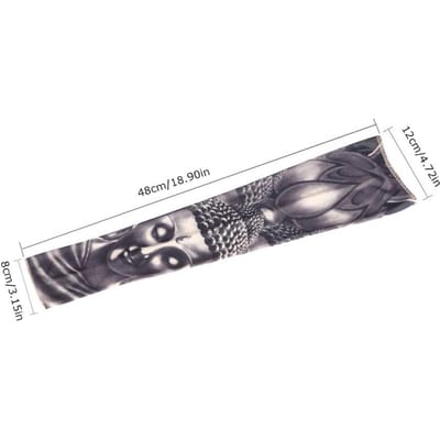 1 Stuks UV Bescherming Tijdelijke Tattoo Print Mouwen Armwarmer Outdoor Tijdelijke Nep Tattoo Arm gray