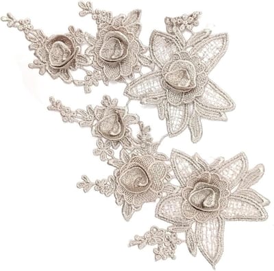 Applicatie bloemen rozen - 2 stuks - hoogwaardig polyester - ideaal voor kledingdecoratie - ShopVlot