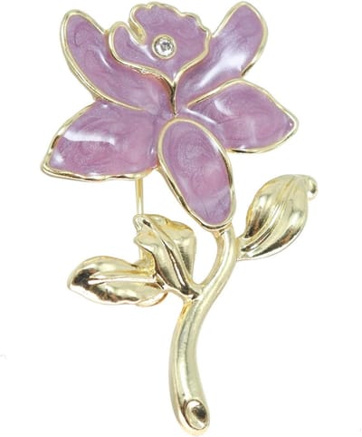 Bloemen Broche - Sieraad Jas - Outfit Versieren - Glanzende Steentjes - 10 x 6 x 1 cm - Geel