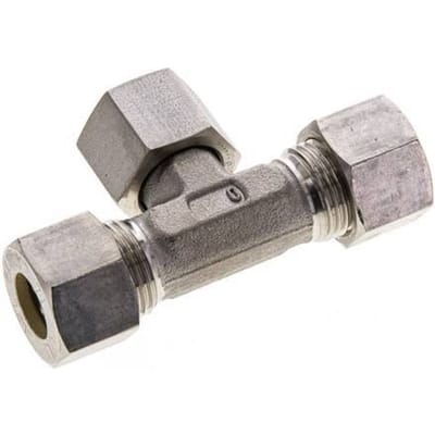 12L RVS T-stuk Knelfitting Draaidoorvoer 315bar FKM Verstelbaar ISO 8434-1