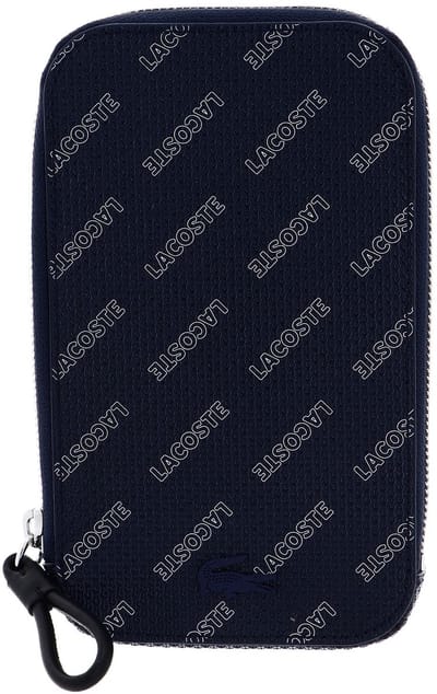 LACOSTE Leren Koppeling Schoudertas Chantaco Seasonal Vertical Phone Clutch Eclipse Blanc Noir Blauw