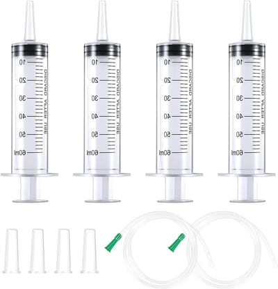 Herbruikbare Spuit zonder Naald - 60ml Grote Colostrum Spuit voor Dierenvoeding, Laboratoriumgebruik en Vloeistofdistributie met Deksel