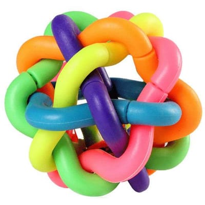 Kleurrijk Bel Geweven Speelgoed Populair Hond Bijtbestendig Rubber Huisdier Kauwen Spelen Apporteren Leuke Bal Producten XL