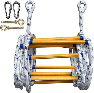 Veiligheidsladder Touwladder - Noodladder Ontsnappen - Veilig Ontsnappen - Hoge Sterkte Hars Nylon - 20 Meter - Geel