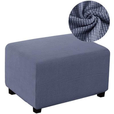 2 maten voetenbankhoes Jacquard stoffen voetenbankhoes Flexibele meubelbescherming Verwijderbare voetenbankhoes voor thuis L Size grijs