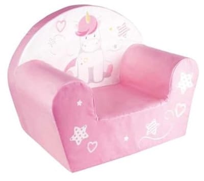 Kinderstoel met eenhoorn design - Roze knuffelstoel voor meisjes