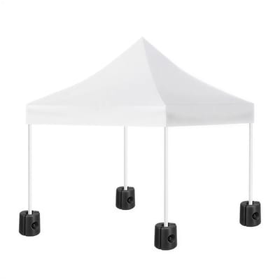 ACAZA Gewichten Tent - Partytentonderdelen - Vulbare Voet - 23 cm hoog - Verzwaringsvoet Partytent en Paviljoen - Tent Gewichten - Verzwaring voor Tenten - Paviljoenbasis - Zandzakken Partytent - Partytent Voet - Kunststof - Zwart