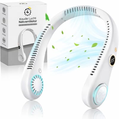Twenty4seven® Nekventilator Wit - Nek Ventilator Oplaadbaar met Koeling - Draagbare Mini Neck Fan - Gezichtsventilator & Handventilator - 3 Standen