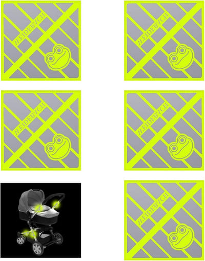 Reflecterende veiligheidsstickers met vorstpatroon voor kinderwagens en fietsen - 5 stuks, gepersonaliseerde accessoires voor nachtreizen en zichtbaarheid