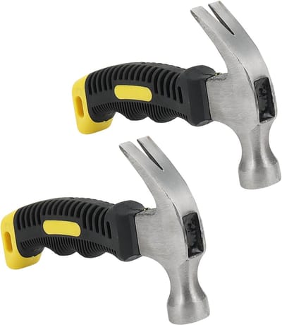 2 Stuks 8oz Mini Klauwhamer, 6.4 Inch Korte Hamer voor Binnen en Buiten Gebruik, Compact en Handig Gereedschap