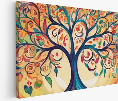 Saammp - Muurcirkel Hout Uil - bloemen - Abstract - Dieren - Ø 80 - Wandcirkel - Wanddecoratie Cirkel - muurdecoratie Woonkamer - Slaapkamer decoratie - Rond Schilderij