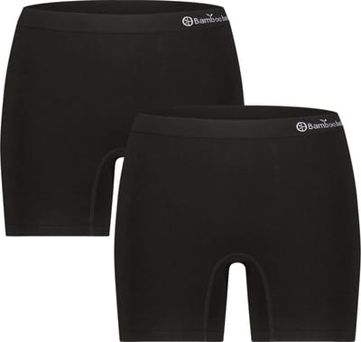 Bamboo Basics Dames Bamboe Seamless Boxershorts Selena (2-pack) - Zwart - Ondergoed Dames - Boxershort Dames - Maat L