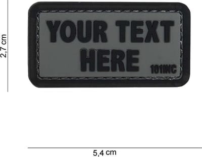 101 Inc Embleem 3D Pvc Your Text Here Grijs Zwarte Letters  14081