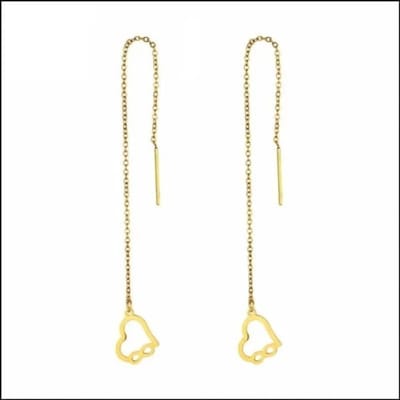 Aramat Jewels | Oorhangers | Stijlvolle Doortrek Oorbellen Hartje-infinity RVS | Goudkleurig | |1,2mm | Staal | Kinderen, Volwassenen | Verkleurd niet