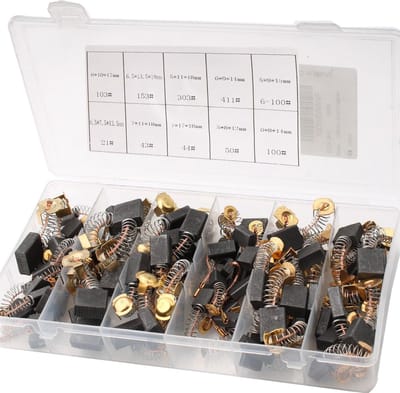 RUNCCI-YUN 100 Stuks Carbon Borstels - 10 Maten Vervangingen voor Power Tools