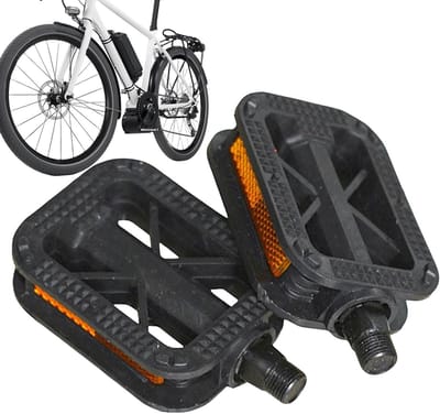 Fiets pedalen - Platte platform - Veilig fietsen - Anti-slip grip - 6.5 x 12 cm - Zwart