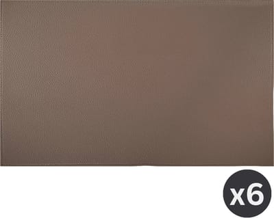 ZICZAC - Placemat TRUDO - SET/6 - Lederlook - 33x45 cm - Rechthoek, taupe