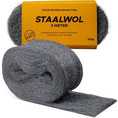 Staalwol tegen muizen en ratten - 3 meter - 100 gram - Muizenverjager - Muizengaas - Duurzaam staalwol