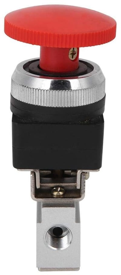 Dailygoody - Pneumatisch Ventiel - 2-Weg - Handbediening met Mushroom Knop - Compact formaat - Mechanische bediening - Geschikt voor luchttransport -