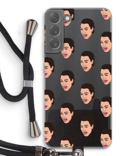 Case Company® - Hoesje met koord geschikt voor Samsung Galaxy S22 Plus hoesje met Koord - Ugly Cry Call - Telefoonhoesje met Zwart Koord - Bescherming aan alle Kanten en Over de Schermrand