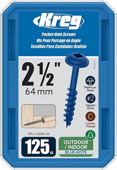 Grove Schroeven 2 1/2 Inch voor Houtverbindingen Blauwe Coating Roestbestendig 125 Stuks