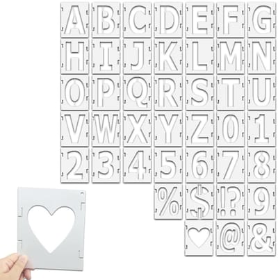 Dailygoods- Lettersjablonen 42 stuks - Herbruikbaar - Cijfersjablonen