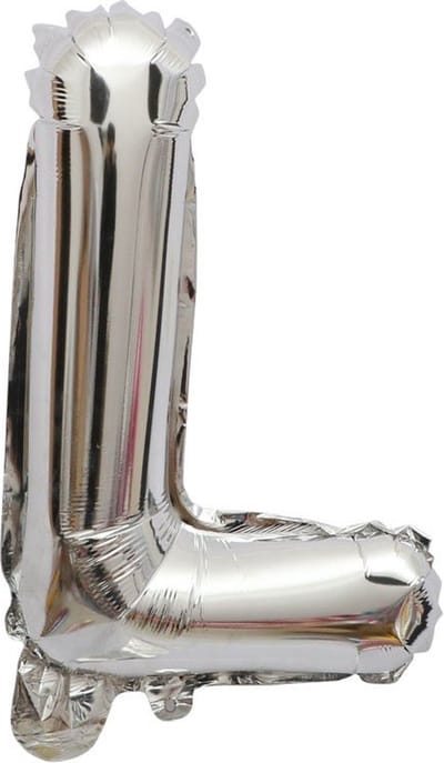 Folieballon / Letterballon Zilver - Letter L - 41cm