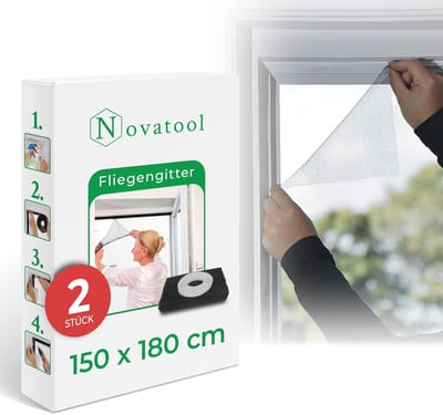 Vliegengaas voor Raam 150 x 180 cm - Antraciet - Individueel In Te Kortingen Bescherming Tegen Insecten (Neem 2 Sets)
