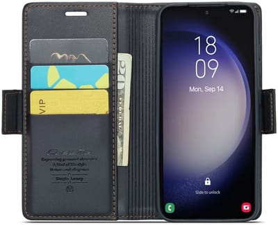 CaseMe 023 Hoesje Geschikt voor Samsung Galaxy S24 RFID Book Case Zwart