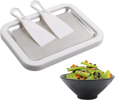 IJsmaker Rolmachine - Dessert Maker Bevroren Dessert Machine - Thuis Desserts Maken - Snel Spoelen Reiniging - Niet gespecificeerd - Wit