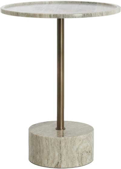 Light & Living bijzettafel CIVITA van steen marmer zandgrijs brons – Ø41x53 cm