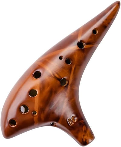 12-gaats keramische ocarina-instrument voor beginners met liedboek en lanyard