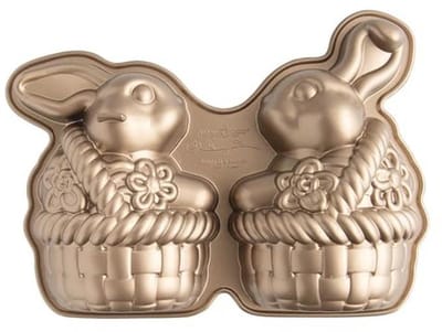 3D Taart Pan Konijn in Mand – 10 Kop Capaciteit, Perfect Voor Pasen