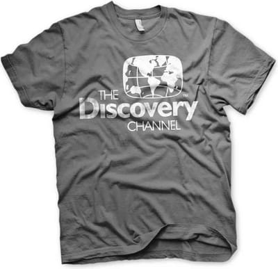 Discovery Channel Heren Tshirt -L- Distressed Logo Grijs