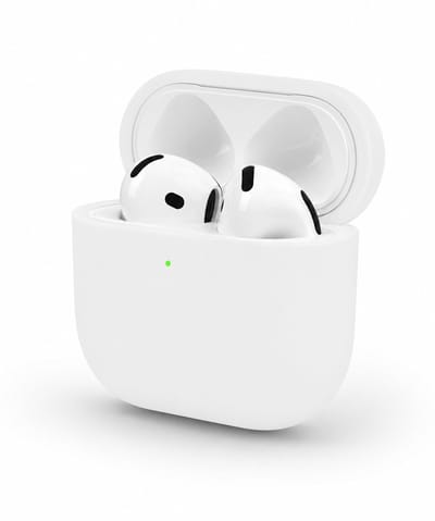 Enluxe Case geschikt voor Airpods 4 – Wit - Premium Siliconen Hoesje, Valbescherming & Spatwaterdicht, Draadloos Opladen Compatibel