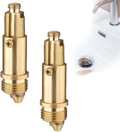 Pack of 2 Pressure Spring Elements - Pop Up Drain Valve - Vervangingsschroeven voor Brass Pop Up Drain Plugs - Vervangingsmechanismen voor Universele Gootsteenafvoer Fitting