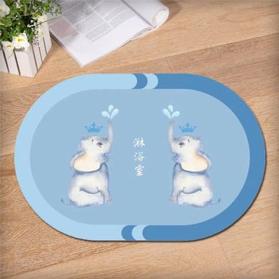 Cartoon Dier Kristal Fluweel Vloermat Woonkamer Keuken Antislip Voetmat Badkamer Balkon Deur Absorberend Tapijt 60*90