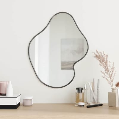 vidaXL - Wandspiegel - 50x40 - cm - zwart