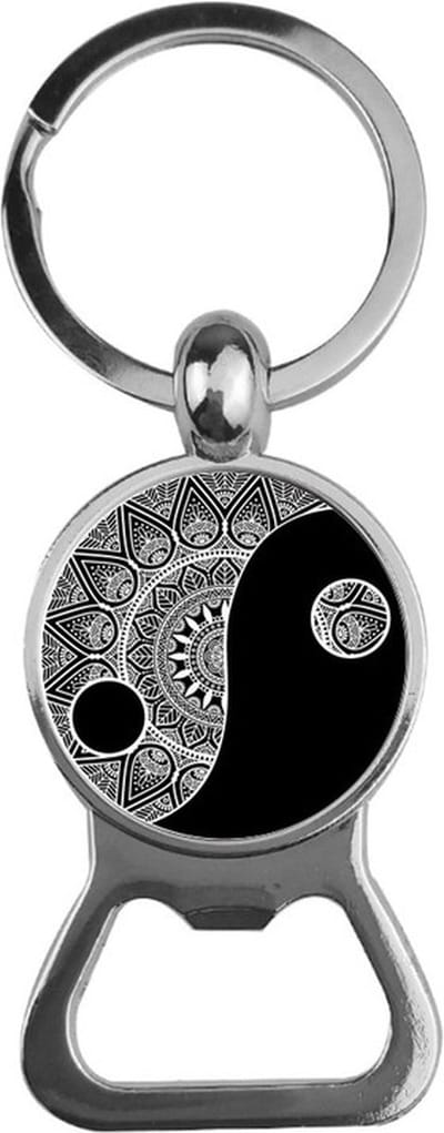 Bieropener Glas - Yin Yang Mandala
