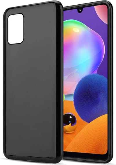 Cadorabo Hoesje geschikt voor Samsung Galaxy A31 in ZWART - Beschermhoes gemaakt van flexibel TPU Silicone Case Cover