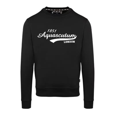 Aquascutum Heren Crew Neck Regular Sweatshirt (Zwart)