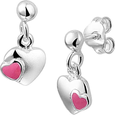 The Jewelry Collection Oorhangers Hart - Zilver