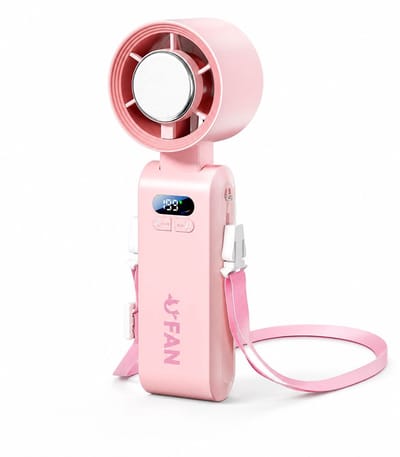 VHV - Ventilator - Handventilator - Mini ventilator - Tafelventilator - Nekventilator - Met Ijsfunctie - 4000mAh Draagbare Mini Ventilator Opvouwbaar - 3-in-1 en met 199 Snelheden - Digitaal Display - Koelventilator voor Reizen en Kantoor - Roze