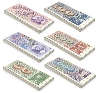 Kras Cash Bundle Zwitserse Franken Geld om te Spelen - 6 Bundels van 25 met Diverse Waarden