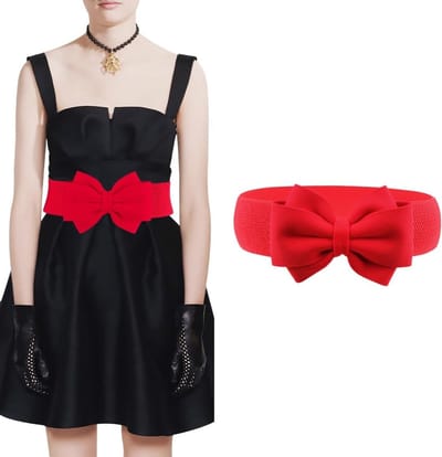 Elastische Vrouwenriem met Strik, Brede Taille, Mode Vintage Stijl, Decoratieve Riem voor Overhemden en Jurken