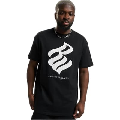 Rocawear - BigLogo Heren T-shirt - S - Zwart/Wit